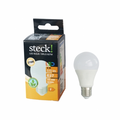 LED fényforrás, 6W, E27 meleg fehér